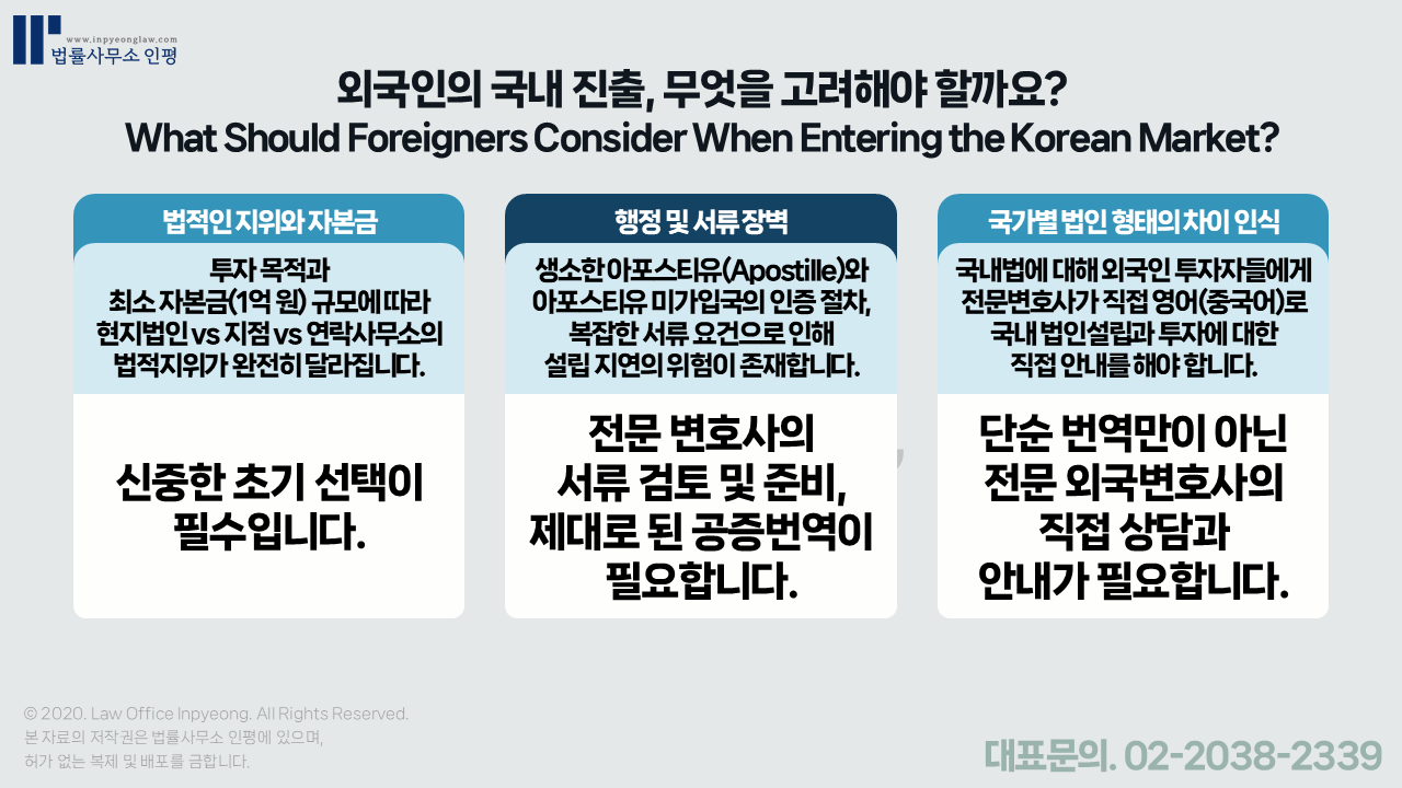 외국인투자법인설립 절차 - 전문변호사의 직접 상담과 가이드라인